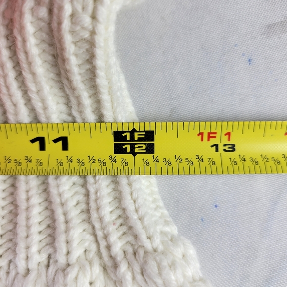 WHBM Knit Cardigan Blazer Size S Cream Fitted Crochet Covered Snap Long Sleeve - Picture 10 of 12